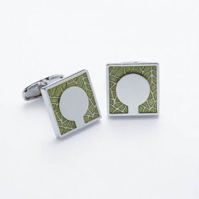 Cufflinks - Square Design Green