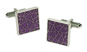 Cufflinks - Square Design Purple