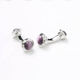 Cufflinks - Purple Cat's Eye