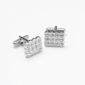 Cufflinks - Clear Crystal