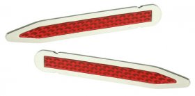 Collar Stiffeners - Red - Rhodium