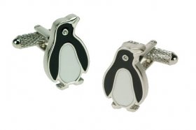 Cufflinks - Penguin with Crystal Eye